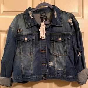 BooHoo plus size cropped denim jacket- Brand new with tags / size - 14